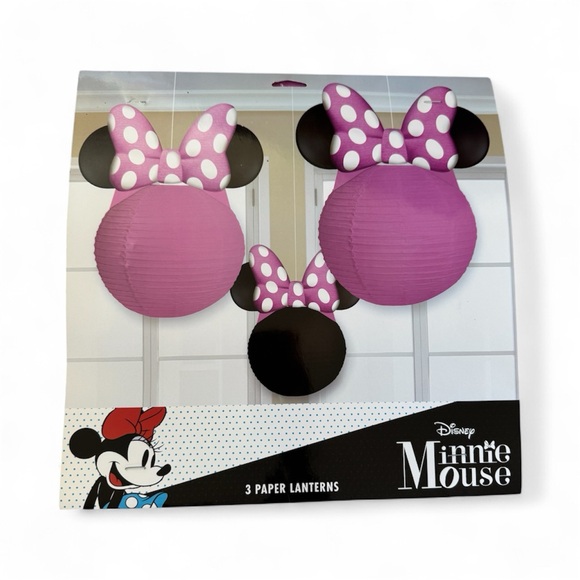 Disney Other - Disney Minnie Mouse Purple and Black Paper Lanterns